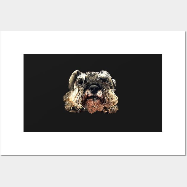 Mini Schnauzer Sleepy Paws Wall Art by ElegantCat